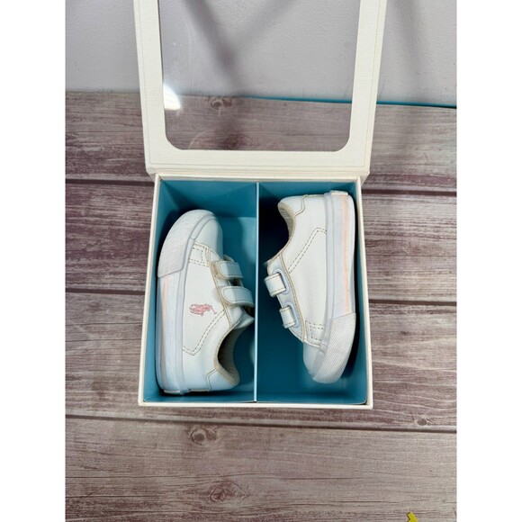Polo Ralph Lauren Baby Crib Shoes Girls Vintage Box White Pink Size 4 - Picture 12 of 16